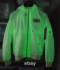 Alpha Industries MA-1 LW Hooded Kryptonite Fluorescent Jacket, Size M (116114)