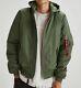 Alpha Industries Ma-1 Natus Jacket Hood Trim Bomber Jkt Nwt Green Medium New