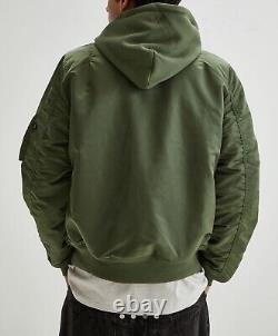 Alpha Industries MA-1 Natus Jacket Hood Trim Bomber Jkt NWT Green Medium New