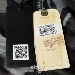 Alpha Industries MA-1 Slim Fit Flight Jacket Mens SZ Tonal Black Camo Reversible