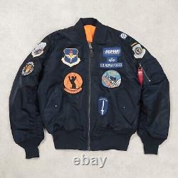 Alpha Industries Ma-1 Squadron Bomber Jacket In Blue Size M