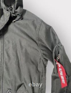 Alpha Industries Men's BLACK Fishtail Field Parka with Liner Size M EURO Style