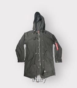Alpha Industries Men's BLACK Fishtail Field Parka with Liner Size M EURO Style