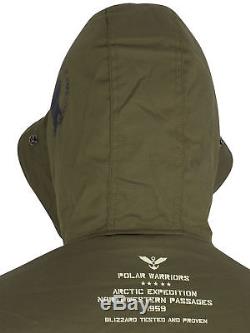 Alpha Industries Men's Fur Hooded Polar Jacket, Green