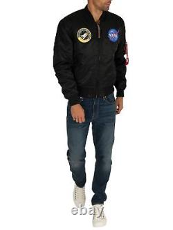 Alpha Industries Men's NASA Bomber Jacket, Black