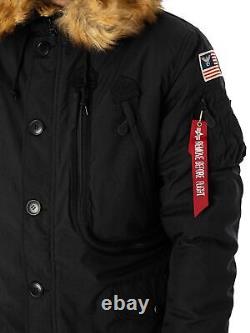 Alpha Industries Men's Polar Parka Jacket, Black