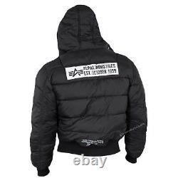 Alpha Industries Men's Winter Jacket Hooded Puffer FD Reversible black green