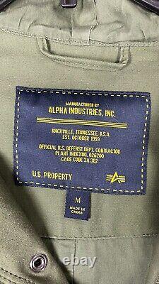 Alpha Industries Mens Flight Jacket Size Medium Lined Green CAGE Code 3A382