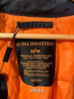 Alpha Industries Mens Navy Bomber Jacket Size Medium