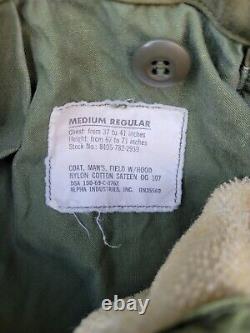 Alpha Industries Military Vietnam War issue M65 Field Jacket sz Med/Reg 0G 107 $