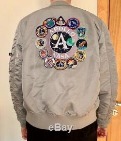Alpha Industries NASA APOLLO gray jacket bomber size M