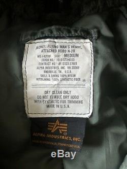 Alpha Industries N-2B Flight Jacket Genuine Fox Fur