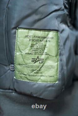 Alpha Industries N-2B Jacket, Men's M, Gunmetal Color, Very clean