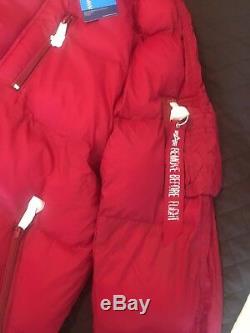 Alpha Industries N-3B Echo Elite Red Winter Jacket Fur Hood Trim Mens Sz Med