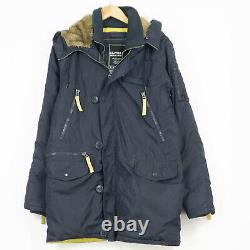 Alpha Industries Parka Coat Jacket Waterproof Blue Mens Size M Medium