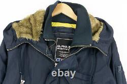 Alpha Industries Parka Coat Jacket Waterproof Blue Mens Size M Medium
