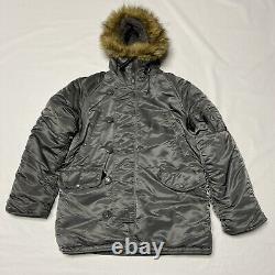 Alpha Industries Parka Extreme Cold Weather N-3B Jacket Grey Med EUC military