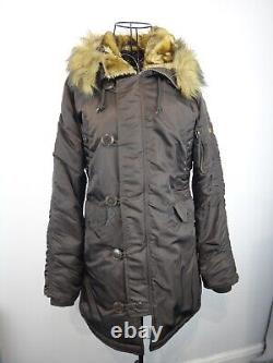 Alpha Industries Parka Jacket Womens Medium Brown N3B Extreme Cold