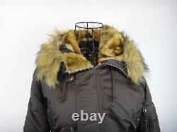 Alpha Industries Parka Jacket Womens Medium Brown N3B Extreme Cold