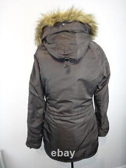 Alpha Industries Parka Jacket Womens Medium Brown N3B Extreme Cold