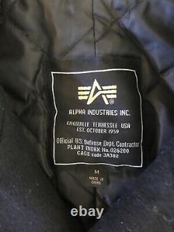 Alpha Industries Pea Coat Black Double Breasted Men's Medium