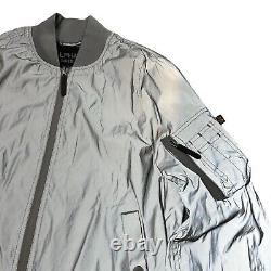 Alpha Industries Silver Reflective Light Classic Bomber Jacket Men's Size M
