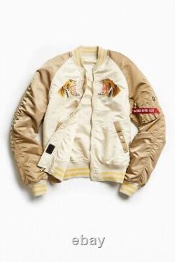 Alpha Industries Tiger MA-1 Reversible Souvenir Jacket MED Satin Bomber Sukajan