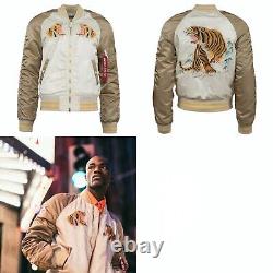 Alpha Industries Tiger MA-1 Reversible Souvenir Jacket MED Satin Bomber Sukajan