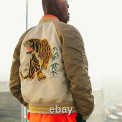 Alpha Industries Tiger MA-1 Reversible Souvenir Jacket MED Satin Bomber Sukajan