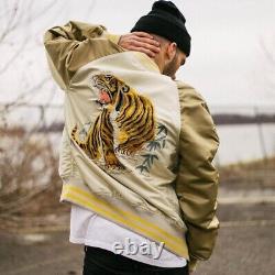 Alpha Industries Tiger MA-1 Reversible Souvenir Jacket MED Satin Bomber Sukajan