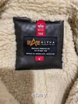 Alpha Industries Type B-3 Flight Fake Mouton Jacket Brown Size M Good condition