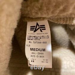 Alpha Industries Type B-3 Flight Fake Mouton Jacket Brown Size M Good condition