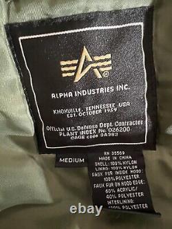 Alpha Industries USAF N-3B Extreme Cold Weather Parka Jacket Sage Green Medium