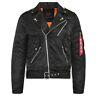 Alpha Industries Unisex Outlaw Biker Jacket Slim Fit Black Nylon Xs, S, M, L, Xl
