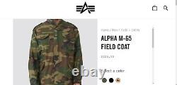 Alpha Industries Vintage M-65 Field Jacket Woodland Camo. NWT! Size Medium. Sale