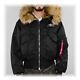 Alpha Industries Winter Jacket P45 Hooded Custom Reflective With Alpha Lettering
