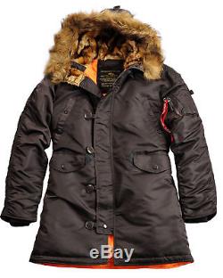 Alpha Industries Womens N3B VF59 Cold Weather Parker Hood Winter Jacket