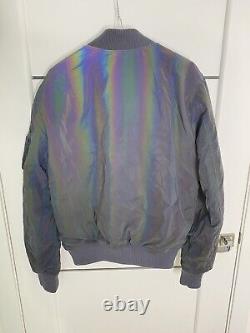 Alpha Industries X NASA MA1 Reflective Rainbow Bomber Jacket, Grey/Rainbow, M