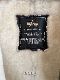 Alpha Industries bomber jacket real sheepskin/leather men's medium