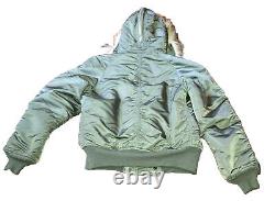 Alpha Military jacket hood Flying N-2B Budweiser heavy winter green fur men M