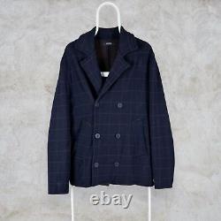 Alpha Studio 100% Wool Blazer Jacket Navy Blue Check Men's Medium 42 RRP £450