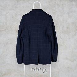 Alpha Studio 100% Wool Blazer Jacket Navy Blue Check Men's Medium 42 RRP £450