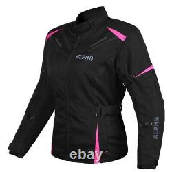 Alpha Womens Motorcycle Jacket Biker Ce Armor Riding Racing Ladies All Season