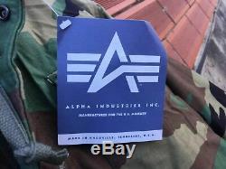 Alpha Woodland M65 Field Jacket Medium Regular 2 Scovill Brass Zippers GI Liner