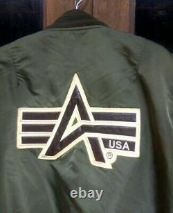 Alpha industries Bomber Flight Jacket MA1 USAF Big Logo. Medium