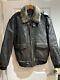 Alpha Industries Leather Bomber Jacket With Faux Fur Collar Size Medium