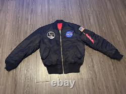 Alpha industries men's NASA ma-1 flight bomber jacket with back patch