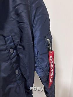 Alpha industries n-3b parka mens Medium Extreme Cold Weather Cost Navy Blue Hood