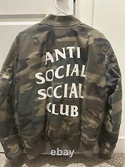 Anti Social Social Club x Alpha Industries Camo MA-1 Bomber Jacket Medium SR22