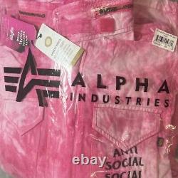 Antisocial social club X? Alpha Industries m65 jacket size medium pink NEW